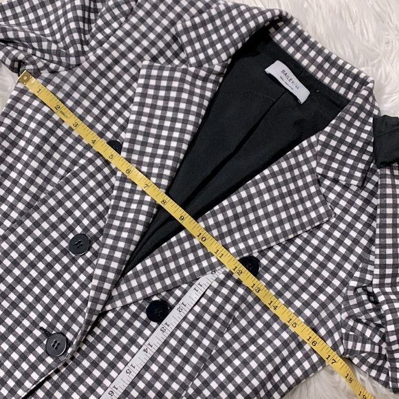 BAILEY/44 gingham checkered black white knit blazer lined size small - Picture 8 of 11
